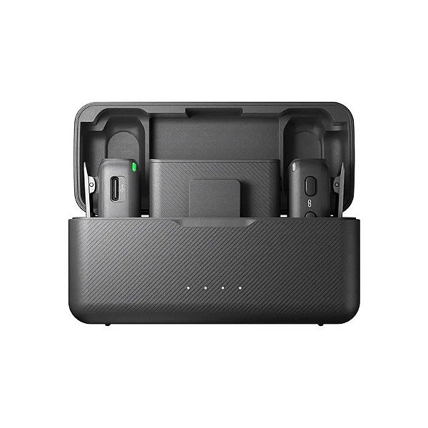 Microfone Sem Fio Dji Mic (2 TX + 1 RX + Caixa de Carregamento) - USB-C/Lightning - Bluetooth - Preto