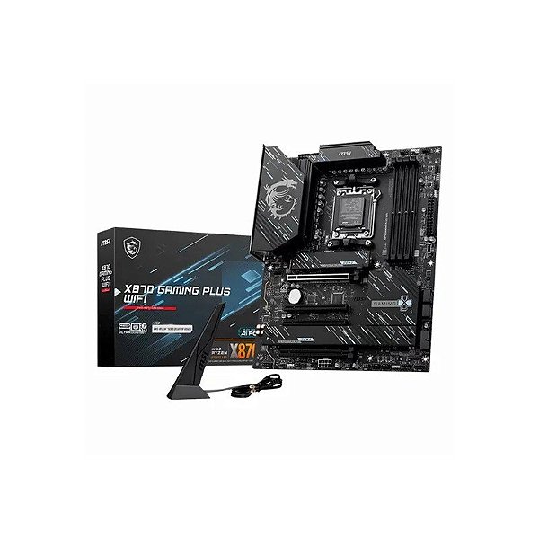 Placa Mãe MSI X870 Gaming Plus Wifi 4 x DDR5 Socket AM5 Chipset AMD X870 ATX