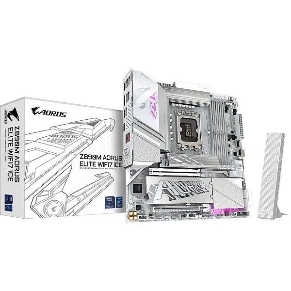 Placa-mãe Gigabyte Z890M Aorus Elite WiFi 7 ICE LGA1851/4xDDR5/M.2/DP/USB-C