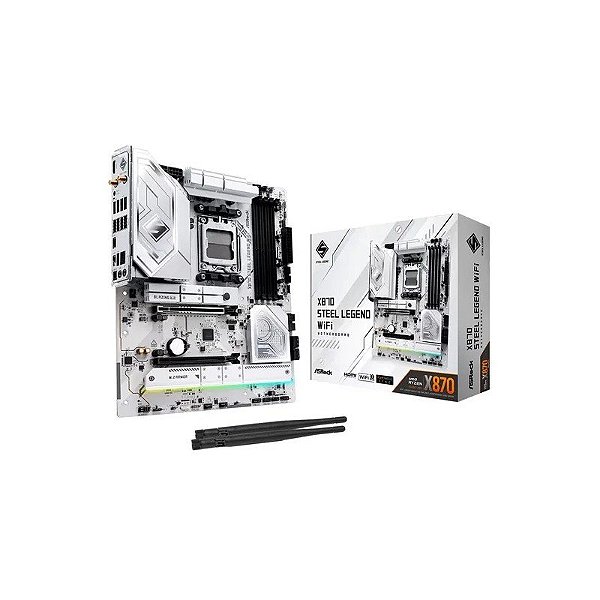 Placa Mãe Asrock X870 Steel Legend Wifi DDR5 Socket AM5 Chipset X870 ATX