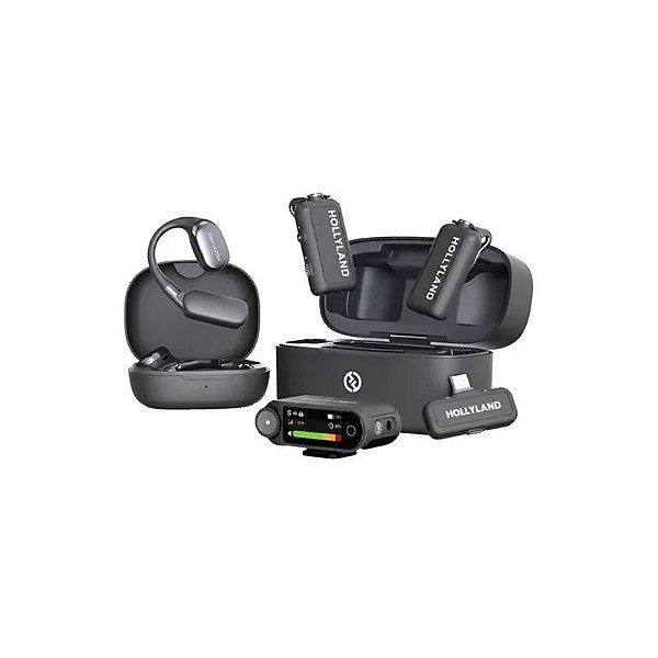 Microfone Lapela Hollyland Lark Max 2 Ultimate Combo - Cinza Espacial
