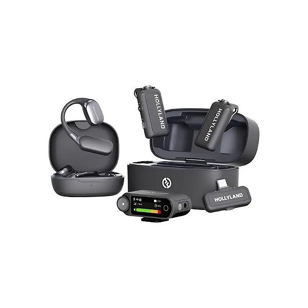 Kit de Microfone Sem Fio Hollyland Lark Max 2 Ultimate Combo - Preto