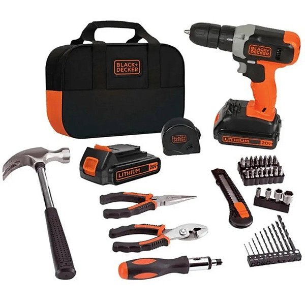 Kit de Ferramentas Black+Decker BCD702PK2B (55 peças)