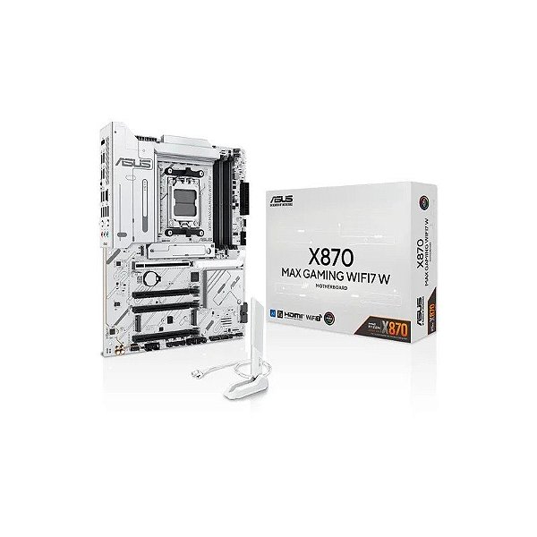 Placa Mãe Asus X870 Max Gaming WIFI7 W Soquete AM5 Chipset AMD X870 DDR5 ATX