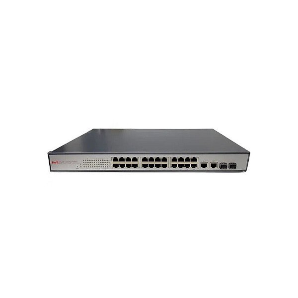 Switch PoE F 24 Portas 600W 10/100Mbps RJ45 2SFP HL-POE11024PF-At