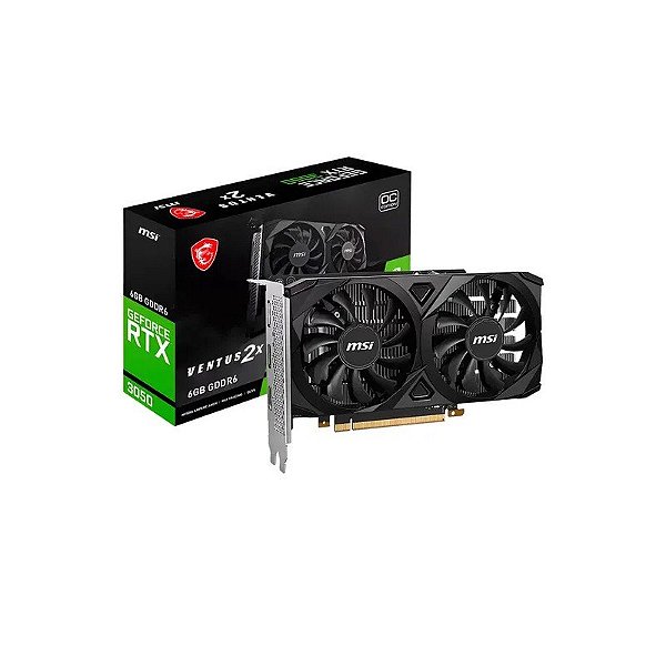 Placa de Vídeo MSI Ventus 2X Oc Nvidia Geforce RTX 3050 6GB GDDR6 - 912-V812-016