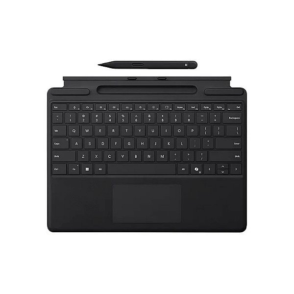 Teclado Microsoft 8X6-00168 para Microsoft Surface Pro - Preto + Caneta Surface Slim