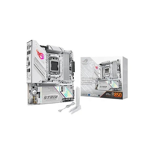 Placa-mãe AM5 Asus Rog Strix B850-G Gaming Wifi DDR5 HDMI DP/2USB-C/4M.2 Branca