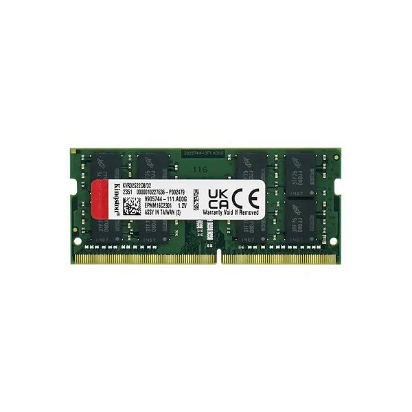 Memória para Notebook Kingston, DDR4 32GB (1X32GB), 3200MHZ, So-DIMM, KVR32S22D8/32, Verde