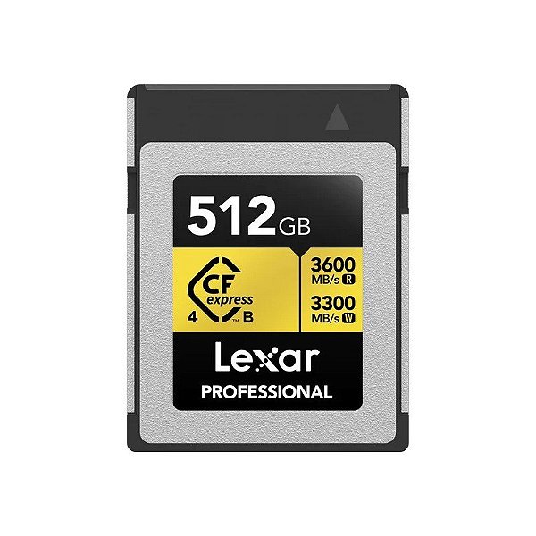 Cartão de Memória Cfexpress 4.0 Lexar Professional Gold Tipo B 3600-3300 MB/s 512 GB (LCXEXP4512G-Rneng)