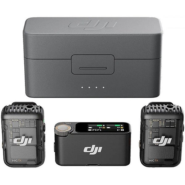 Microfone Digital Sem Fio DJI Mic 2 (2 TX + 1 RX + Estojo de Carregamento) (FCC)
