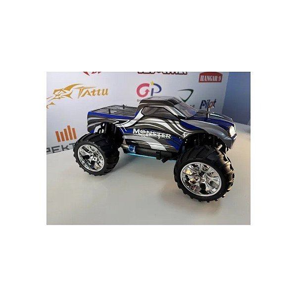 Carro Himoto 1/10 Eldorado Truck .18 Nitro 4x4 Prata/Azul HI6101