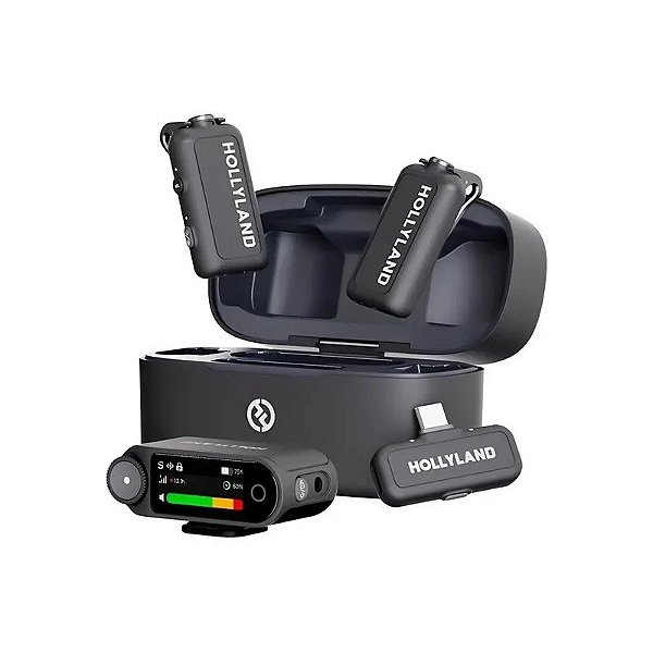 Microfone Sem Fio Hollyland Lark Max 2 Combo com USB-C - Cinza Espacial