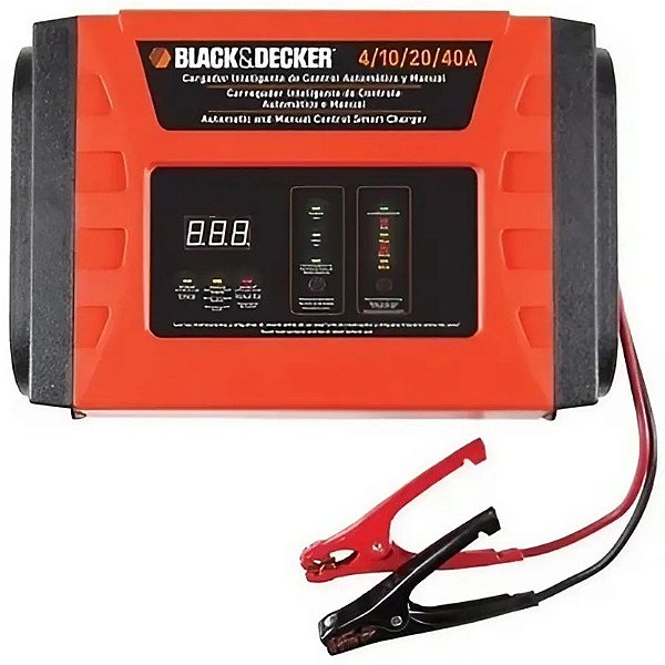 Carregador de Bateria Portátil Black+Decker BC40-AR 40A