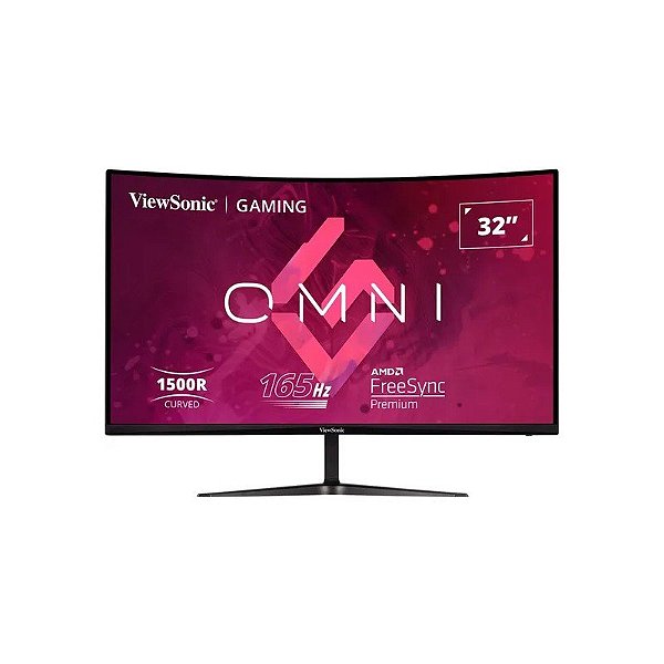 Monitor Gamer Viewsonic VX3218C-2K Curvo 165Hz de 32 Polegadas - Preto