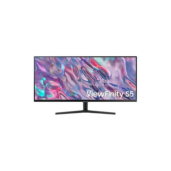 Monitor Samsung Viewfinity S5 S50GC LS34C502GANXZA 34" Ultrawide UWQHD (3440 x 1440), 5ms, 100 Hz, 2x HDMI 2.0, 1x DisplayPort 1.2, 1x Conector de Áudio, AMD FreeSync, Preto