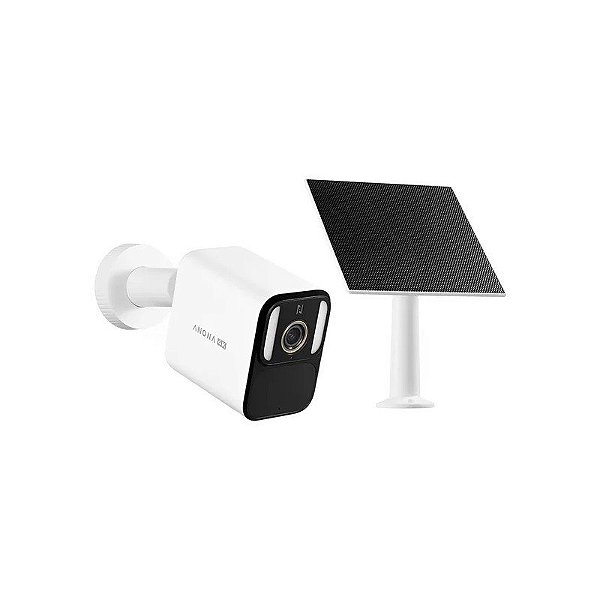 Câmera de Vigilância IP Solar Anona Aurora 4K + Painel Solar - Branco/Preto