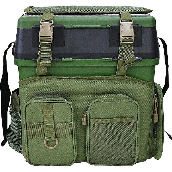 Mochila com Caixa de Isca ML-5467 4 em 1 - Verde