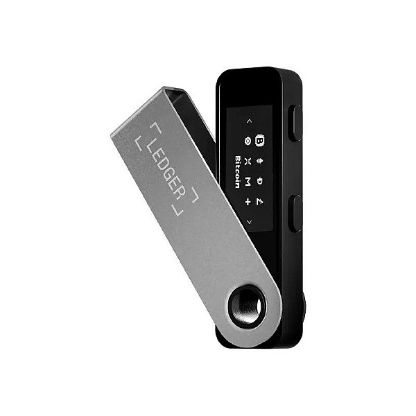 Carteira Digital para Criptomoedas Ledger Nano S Plus para Bitcoins/Ether/Tokens/NFTs - Prata/Preto