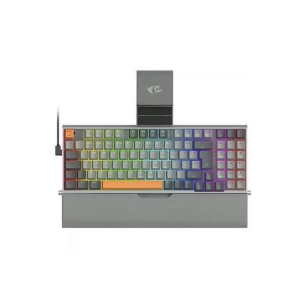 Teclado Gamer Redragon K648GG RGB Olaf Cinza