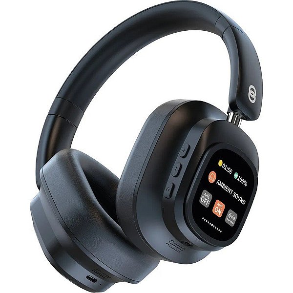 Fone de ouvido sem fio Joog Sense Pro (ANC) Controle por Toque Magnético LCD - Preto (caixa feia)