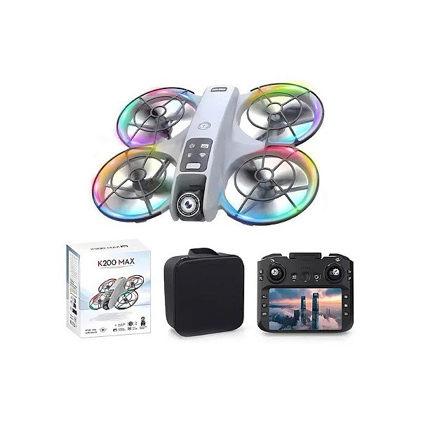 Drone Hetzer K200 Max Controle com Tela - Cinza