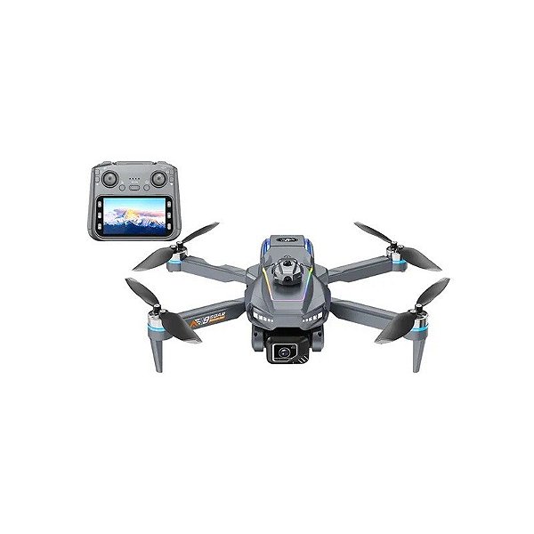Drone Hetzer AE19 LED RGB com Controle com Tela - Cinza