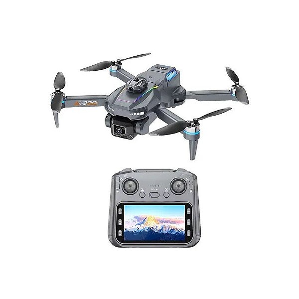 Drone Hetzer AE19 com Controle/ Tela/ 90°/ 150 Metros/ 2 Baterias - Prata