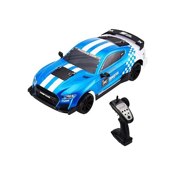 Carro MD Drifit de Alta Velocidade 48Km Escala 1/14 8616 A-B Azul/Branco