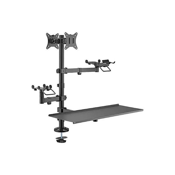 Suporte Articulado FTX FTX-02LD de 17" a 32" para 2 Monitores - Preto