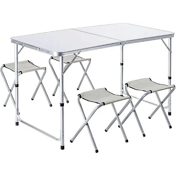 Mesa de Camping com 4 Bancos Dobráveis ML-4002