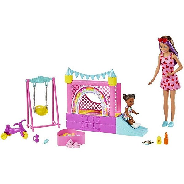 Boneca Barbie Bounce House Skipper Babysitter INC Mattel - HHB67