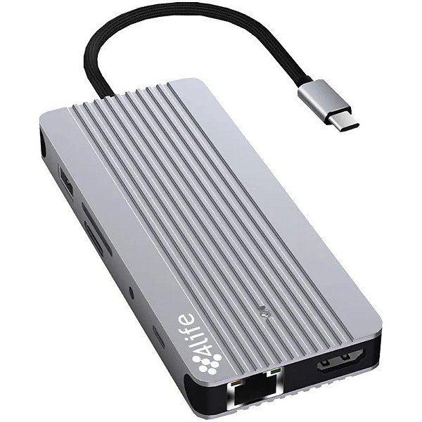 Estojo de Adaptador 4Life Hub Tipo C 12 em 1 + SSD - FL121SSDPRO
