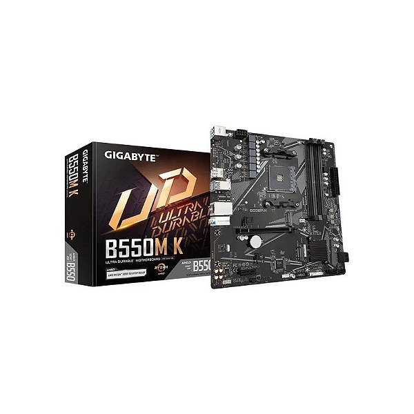 Placa Mãe Gigabyte B550M K AM4 DDR4 Micro ATX