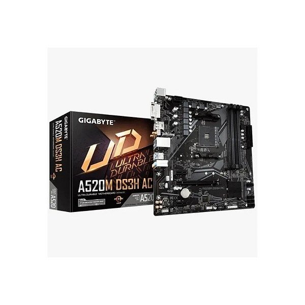 Placa Mãe AMD (AM4) Gigabyte A520M DS3H Ac Wifi DDR4