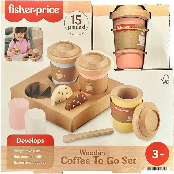 Jogo de Madeira de Café para Levar Fisher Price - HXT85