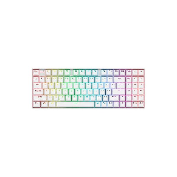 Teclado Gamer Sem Fio Redragon K736W Pro M Nephrite Inglês - Branco
