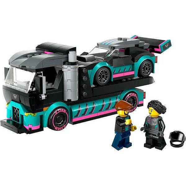 Jogo LEGO 60406 Carro de Corrida e Caminhão de Transporte 328 Peças