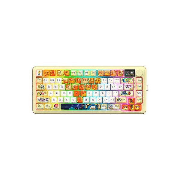 Teclado Gamer Flekact Pro K708GF RGB Sem Fio Multicolorido