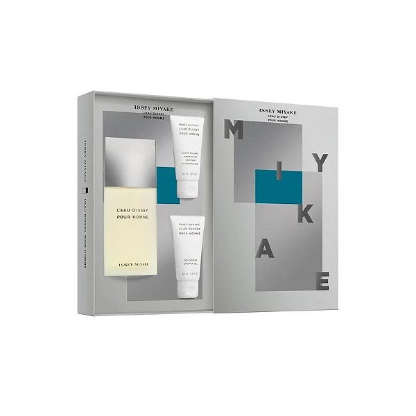 Kit Issey Miyake L'Eau D'Issey Pour Homme 3292L - 3 Em 1 - Perfume Edt 125ML + Creme Pós-Barba 50ML + Gel de Banho 50ML