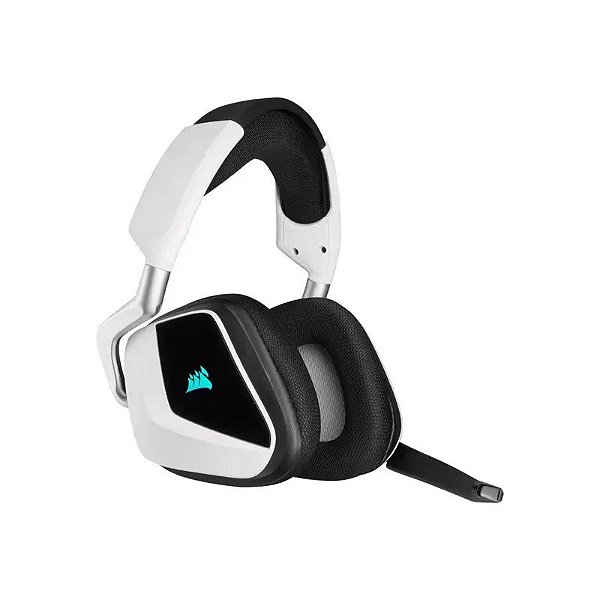 Fone de Ouvido Gamer Corsair Void Elite 7.1 RGB Sem Fio - Branco/Preto