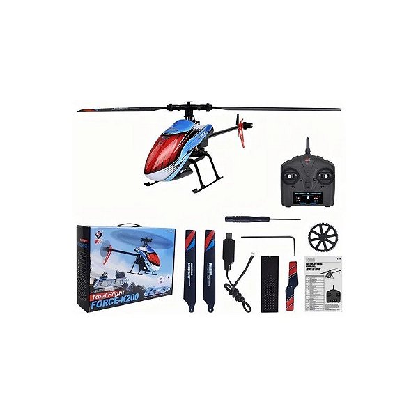 Helicóptero Elétrico Automodelo Real Fight FORCE-K200 - 2.4 GHZ - 600MAH - Preto