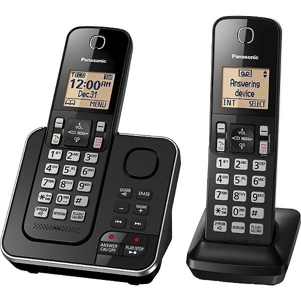 Telefone sem fio Panasonic 1.6G KXT-GC362LAB 2 Bases 110V