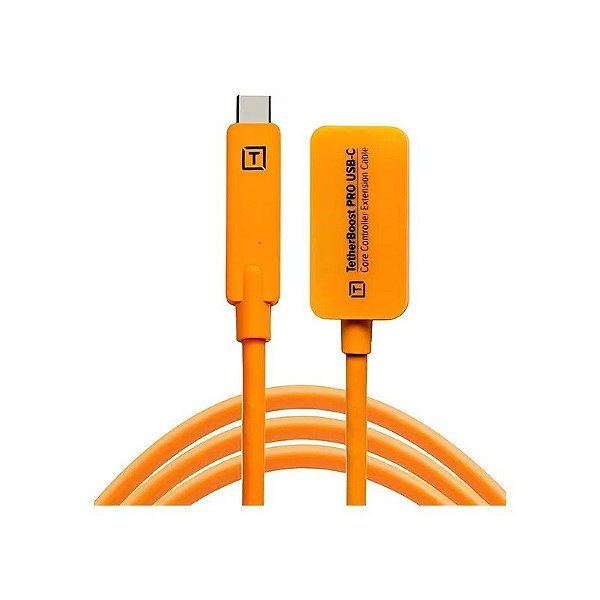 Cabo de extensão USB-C Tether Tools Tetherboost Pro 10 GBPS para câmera - Laranja 4,6 Metros (TBPRO3-Org)
