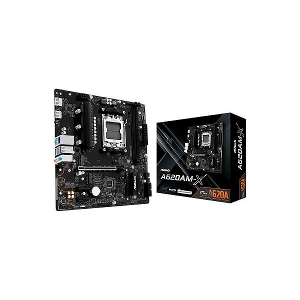 Placa Mãe Asrock A620AM-X DDR5 Socket AM5 Chipset AMD A620A Micro ATX
