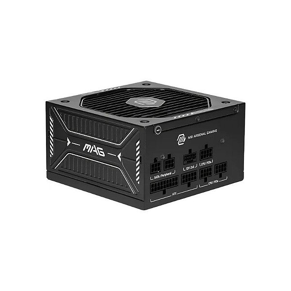 Fonte de Alimentação MSI Mag A750GLS PCIE5 80 Plus Gold Totalmente Modular 750 W - Preto