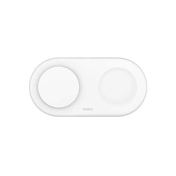Carregador Magnético Sem Fio Belkin WIZ021VFWH 2 Em 1 15W Boostcharge QI2 Magsafe - Branco