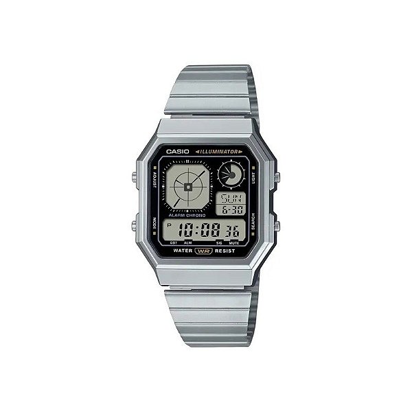 Relógio Casio Vintage A130WE-1ADF Analógico - Prata/Preto