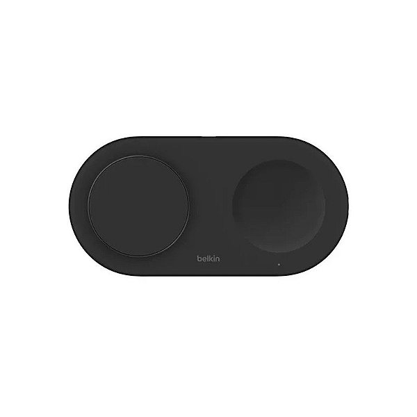 Carregador Magnético Sem Fio Belkin WIZ021VFBK 2 em 1 15W Boostcharge QI2 Magsafe - Preto