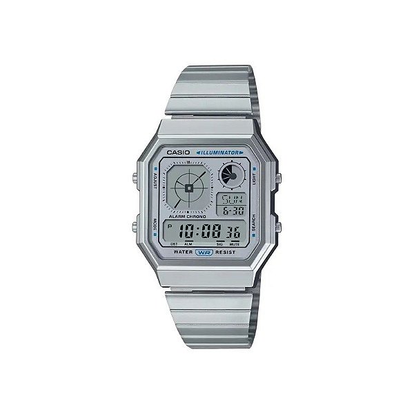 Relógio Casio Vintage A130WE-7ADF Digital Unissex Prata